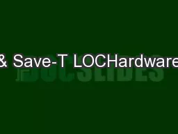 & Save-T LOCHardware