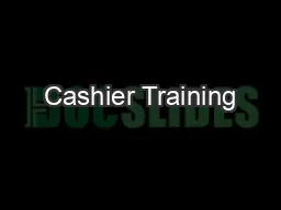 Cashier Training
