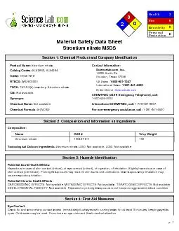 Material Safety Data SheetStrontium nitrate MSDS