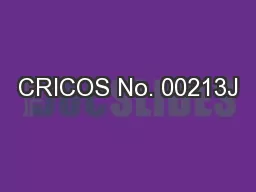 CRICOS No. 00213J