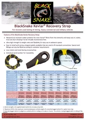 Features of the BlackSnake Kevlar Recovery Strop: