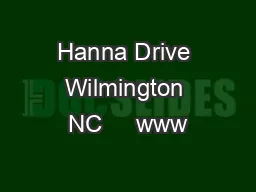 Hanna Drive Wilmington NC     www