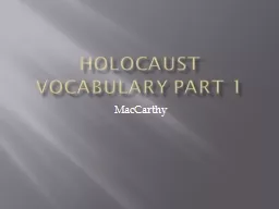 Holocaust Vocabulary Part 1