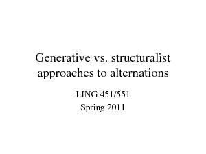 Generative vs. structuralist