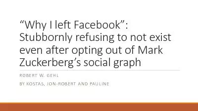 “Why I left Facebook”: