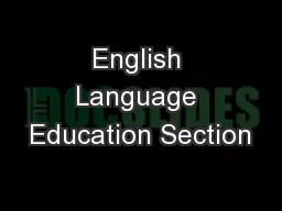English Language Education Section