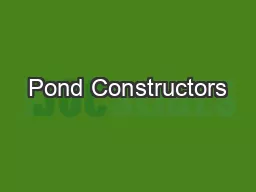Pond Constructors