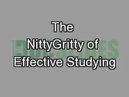 The NittyGritty of Effective Studying