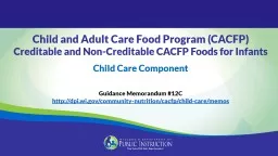 Creditable and Non-Creditable CACFP Foods for Infants