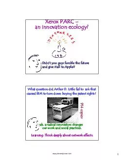 Xerox PARC –an innovation ecology?
