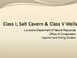 Class I, Salt Cavern & Class V Wells