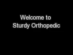 Welcome to Sturdy Orthopedic