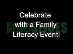 Celebrate with a Family Literacy Event!