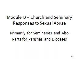 Module B – Church and Seminary Responses to Sexual Abuse