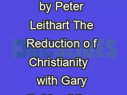 A CHRISTIAN RESPONSE TO DUNGEONS AND DRAGONS  Other books by Peter Leithart The Reduction