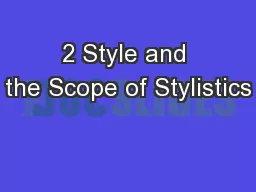 2 Style and the Scope of Stylistics