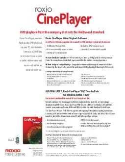 Roxio CinePlayer provides high quality DVD playback on your PC and includes Interactual