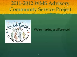 2011-2012 WMS Advisory Community Service Project