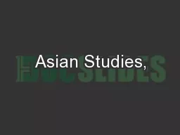 Asian Studies,