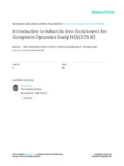 IntroductiontoSubarcticironEnrichmentforEcosystemDynamicsStudyII(SEEDS