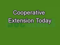 Cooperative Extension Today