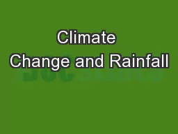 Climate Change and Rainfall