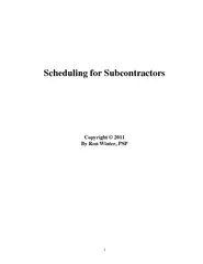 Scheduling for Subcontractors Copyright 