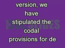 800 – LSM version, we have stipulated the codal provisions for de