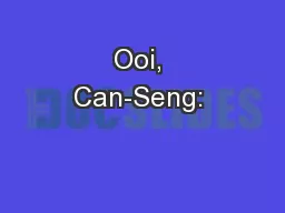 Ooi, Can-Seng: 
