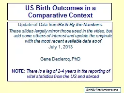 US Birth Outcomes in a Comparative Context