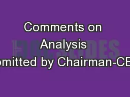 Comments on Analysis submitted by Chairman-CBSE
