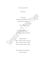[Title of your document] [Your name] A dissertation submitted in parti