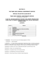 SECTION 13 THE TAMIL NADU GENERAL SUBORDINATE SERVICE SPECIAL RULES FO