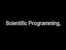 Scientific Programming,