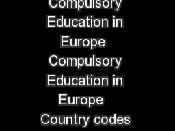 Compulsory Education in Europe   Eurydice Facts and Figures  Compulsory Education in Europe  Compulsory Education in Europe   Country codes BE Belgium AT Austria BE fr Belgium French Community PL Pol
