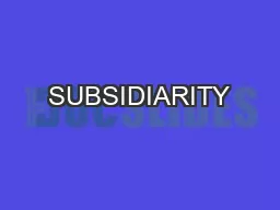 SUBSIDIARITY