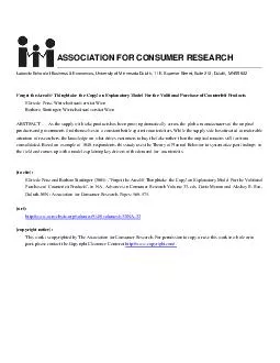 Advances in Consumer Research Volume    Forget the Real Thing Take the Copy An Explanatory