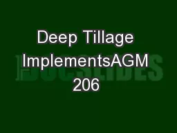 Deep Tillage ImplementsAGM 206 