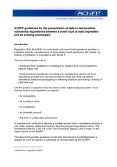 ACNFP guidelines for the presentation of data to demonstratesubstantia