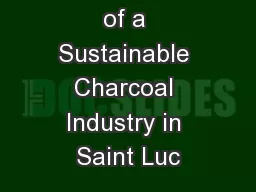 Development of a Sustainable Charcoal Industry in Saint Luc