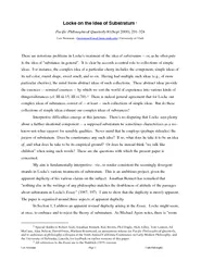 Lex Newman Page 1 Utah Philosophy Locke on the Idea of Substratum 1 Pa