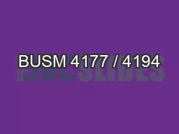 BUSM 4177 / 4194