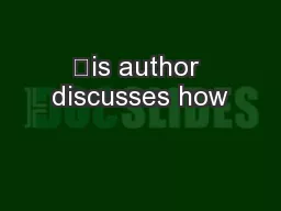 is author discusses how