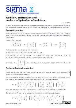 Addition,subtractionandscalarmultiplicationofmatricessigma-matrices3-2