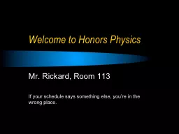 Welcome to Honors Physics
