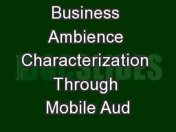 Local Business Ambience Characterization Through Mobile Aud