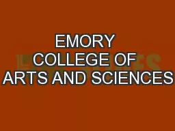 EMORY COLLEGE OF ARTS AND SCIENCES
