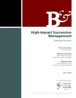 High-Impact Succession ManagementExecutive Summary