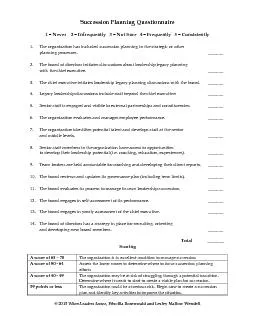Succession Planning Questionnaire