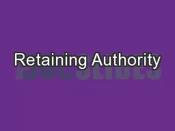 Retaining Authority